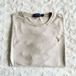 Polo Ralph Lauren Shirt Tee Mens XXL 2XL Beige Custom Slim Fit Flesh Pony READ